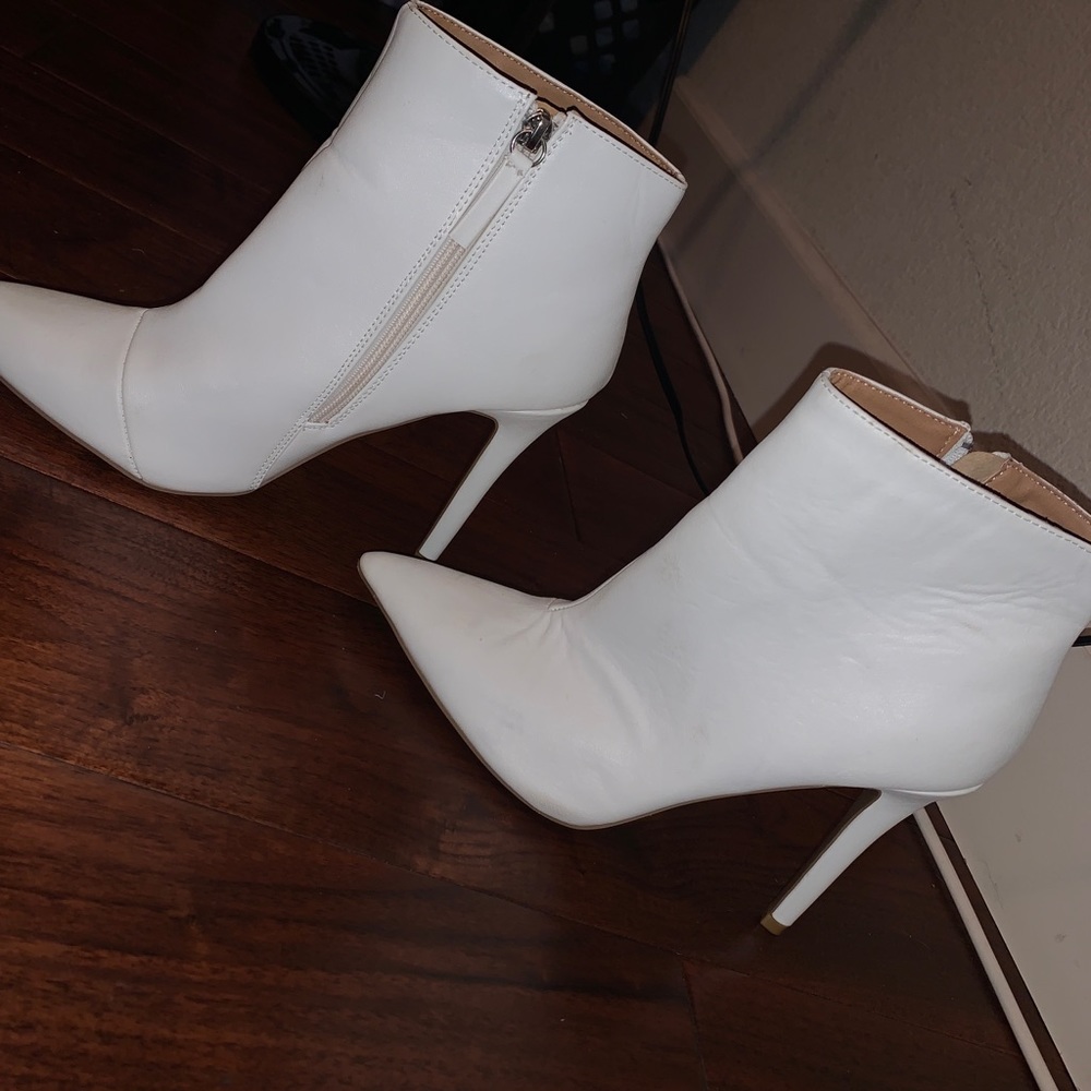 White ankle boots